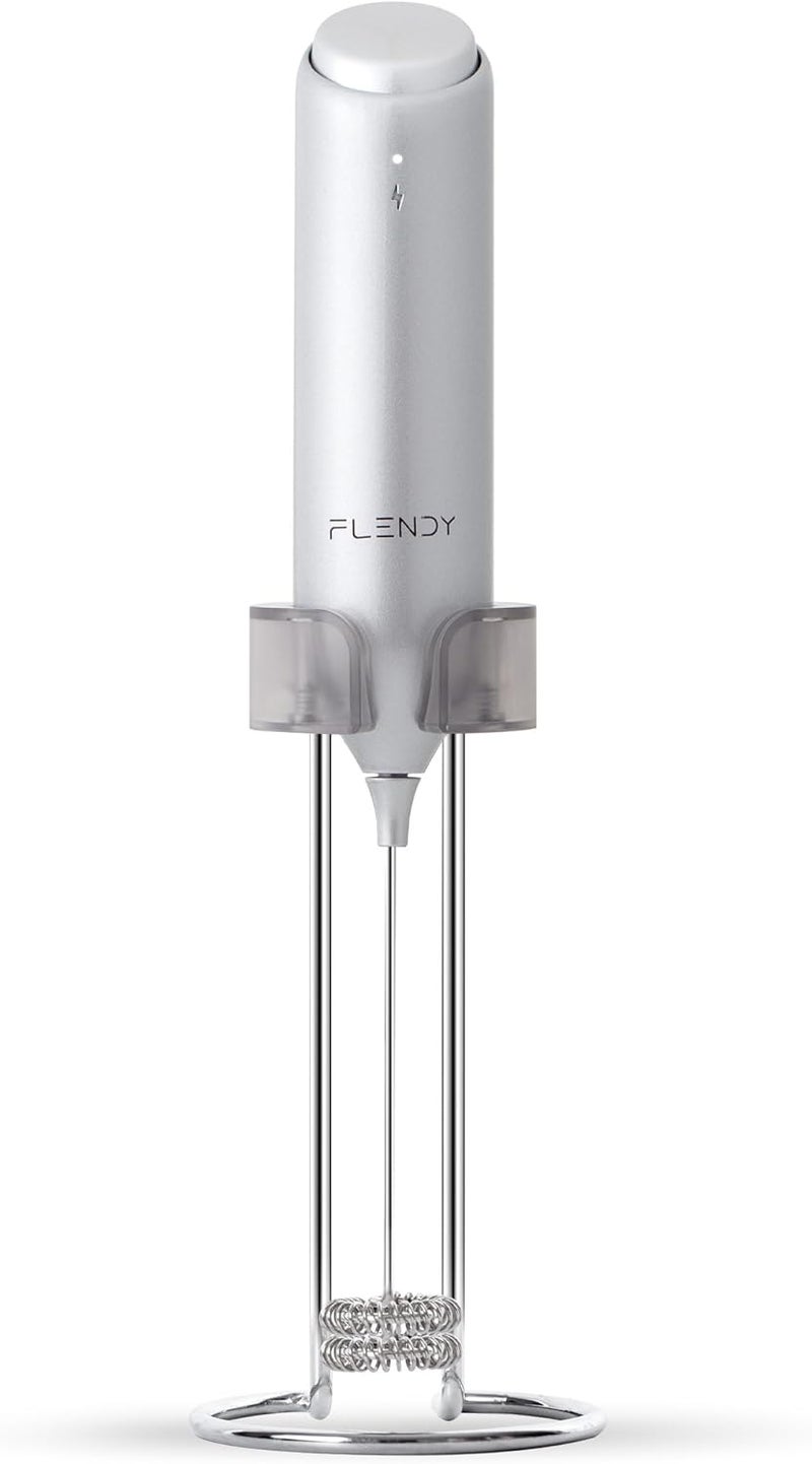 Flendy Rechargeable Milk Frother Handheld With USB-C Charging Stand, Electric Drink Mixer, Mini Whisk for Coffee, Matcha, etc - Image 1